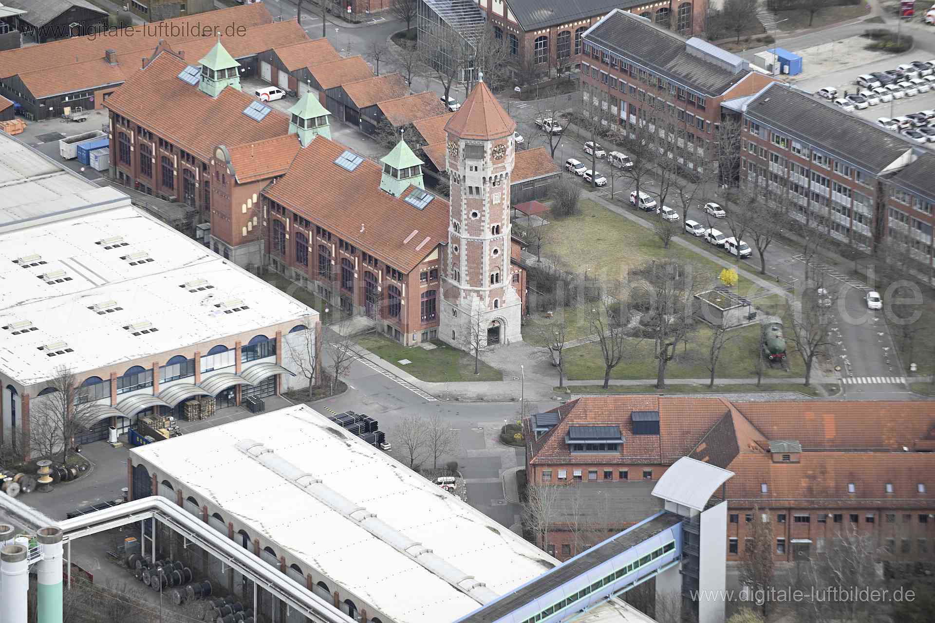 Titel: Sandreuth, N-Ergie, Bildnummer: n540230, Ort / Stadt: Nürnberg, (Land)Kreis: kreisfreie Stadt Nürnberg, Regierungsbezirk: Mittelfranken, Bundesland: Bayern, Aufnahmedatum: 10.03.2024, Schlagwörter: Deutschland, 90441, Maybachstraße, Nürnberg, Sandreuthstraße, Turm, Denkmal, Denkmalschutz, Uhrenhaus, N-Ergie AG, N-Ergie, Backstein, Klinker, Achitektur, Monat: März, Jahreszeit: Frühling, Tageszeit: Mittag, Jahr: 2024, Flug ID: 20240310, Bildstatus: unbearbeitetes Rohbild, Bildabmessung: 825