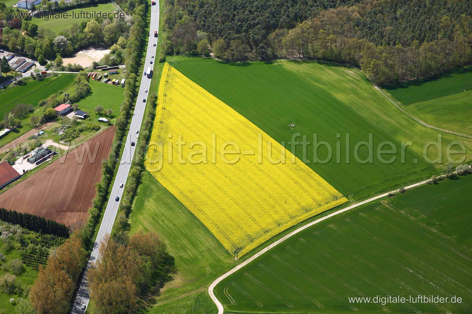 Titel: Rapsfeld, Bildnummer: c210190, Ort / Stadt: Herzogenaurach, (Land)Kreis: Landkreis Erlangen-Höchstadt, Regierungsbezirk: Mittelfranken, Bundesland: Bayern, Aufnahmedatum: 04.05.2016, Schlagwörter: Luftbild, Luftbilder, Luftbildfotografie, Luftaufnahme, Luftbildaufnahme, Luftfoto, Vogelperspektive, Vogelansicht, Deutschland, Schräg- und Senkrecht-Luftaufnahmen, Orthofotografie, Raps, Rapsfeld, Landwirtschaft, Herzogenaurach, Monat: Mai, Jahreszeit: Sommer, Tageszeit: Mittag / Nachmittag, J