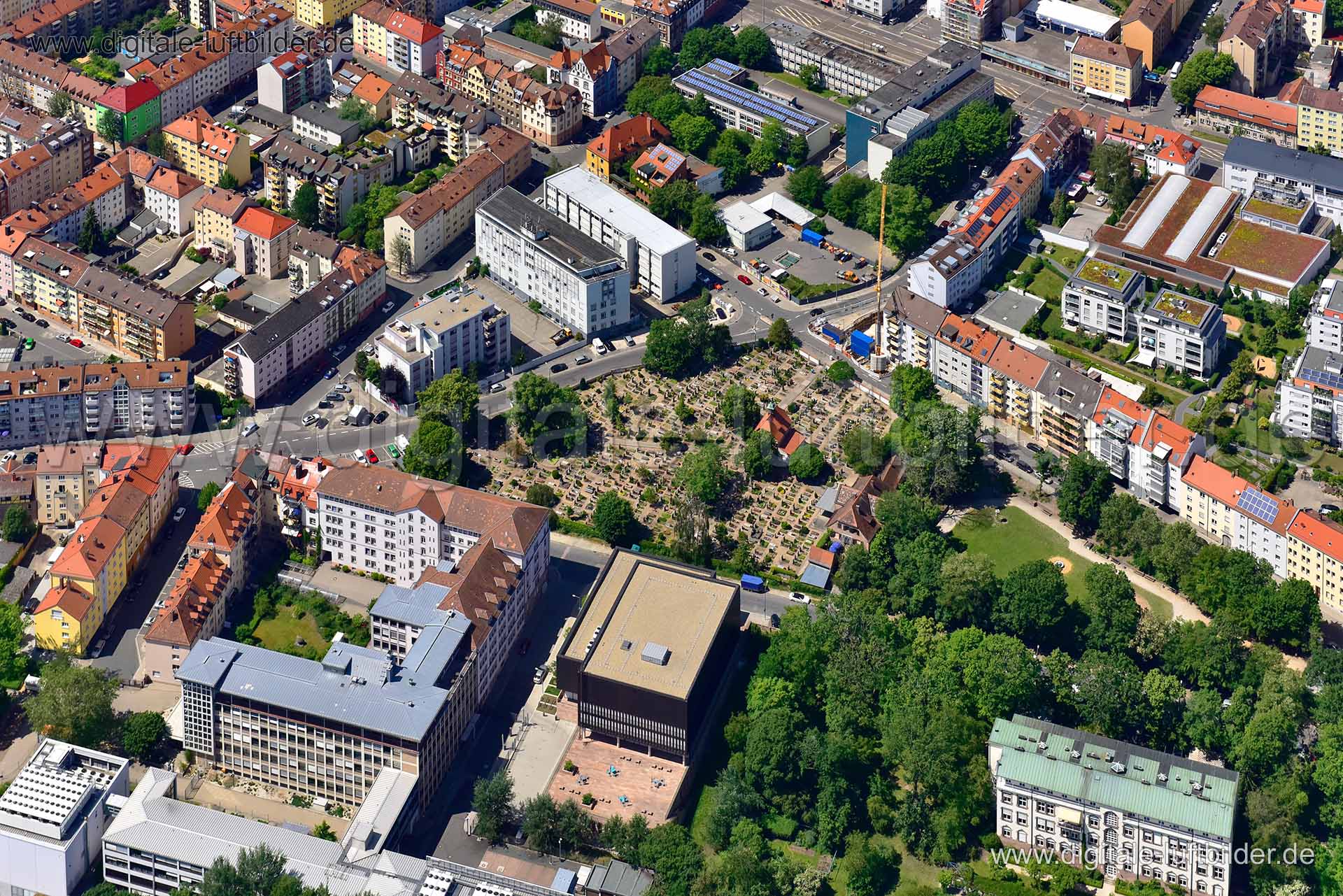 Titel: Bartholomäusfriedhof, Bildnummer: n294140, Ort / Stadt: Nürnberg, (Land)Kreis: kreisfreie Stadt Nürnberg, Regierungsbezirk: Mittelfranken, Bundesland: Bayern, Aufnahmedatum: 02.06.2019, Schlagwörter: Luftbild, Luftbilder, Luftbildfotografie, Luftaufnahme, Luftbildaufnahme, Luftfoto, Vogelperspektive, Vogelansicht, Deutschland, Schräg- und Senkrecht-Luftaufnahmen, Orthofotografie, Bartholomäusfriedhof, Friedhof, Monat: Juni, Jahreszeit: Sommer, Tageszeit: Mittag / Nachmittag, Jahr: 2019, F