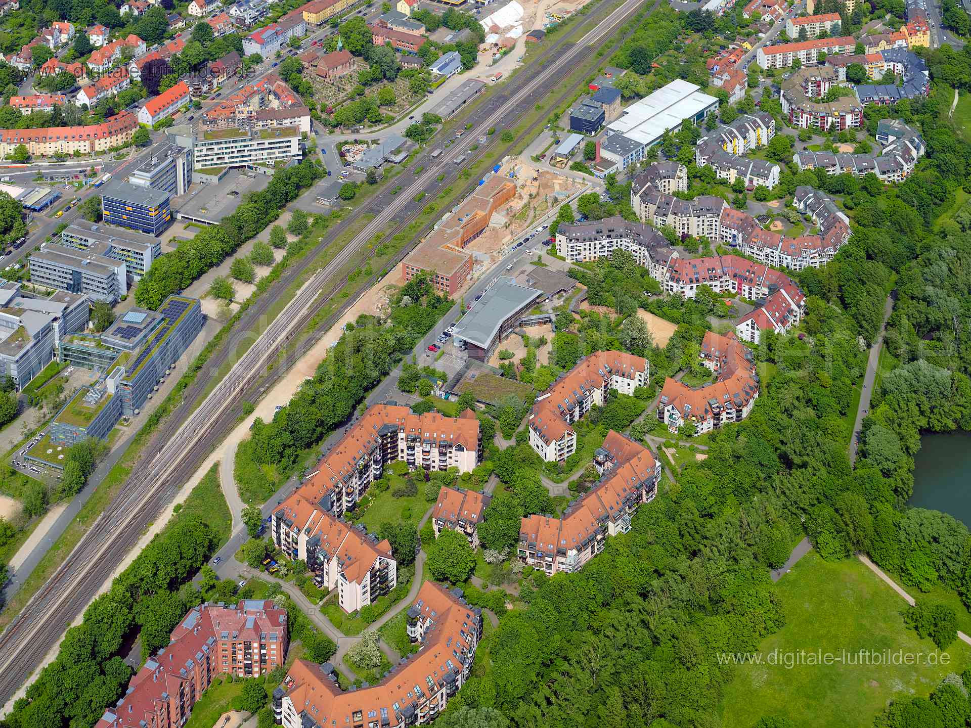 Luftbild - Dr.-Carlo-Schmid-Straße, Ort: Nürnberg, Tags: St. Jobst, , Am Ostbahnhof, Dr.-Carlo-Schmid-Straße, Flußstraße, ...