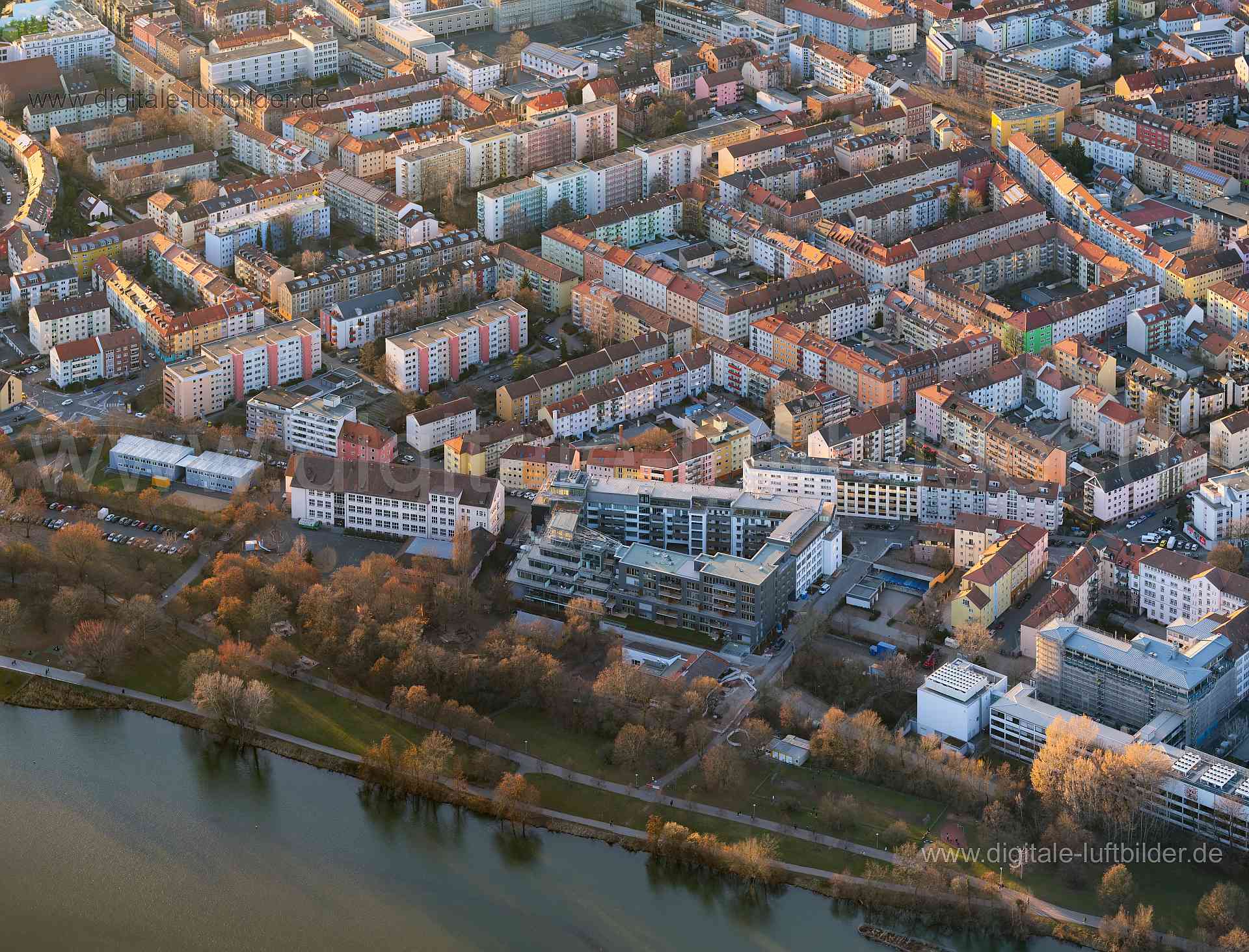 Titel: Gärten bei Wöhrd, Bildnummer: f405190, Ort / Stadt: Nürnberg, (Land)Kreis: kreisfreie Stadt Nürnberg, Regierungsbezirk: Mittelfranken, Bundesland: Bayern, Aufnahmedatum: 06.03.2021, Schlagwörter: Luftbild, Luftbilder, Luftbildfotografie, Luftaufnahme, Luftbildaufnahme, Luftfoto, Vogelperspektive, Vogelansicht, Deutschland, Schräg- und Senkrecht-Luftaufnahmen, Orthofotografie, 90489, Nürnberg, Bartholomäusstraße, Voigtländerstraße, Künhoferstraße, Georg-Strobel-Straße, Deichslerstraße, Lei