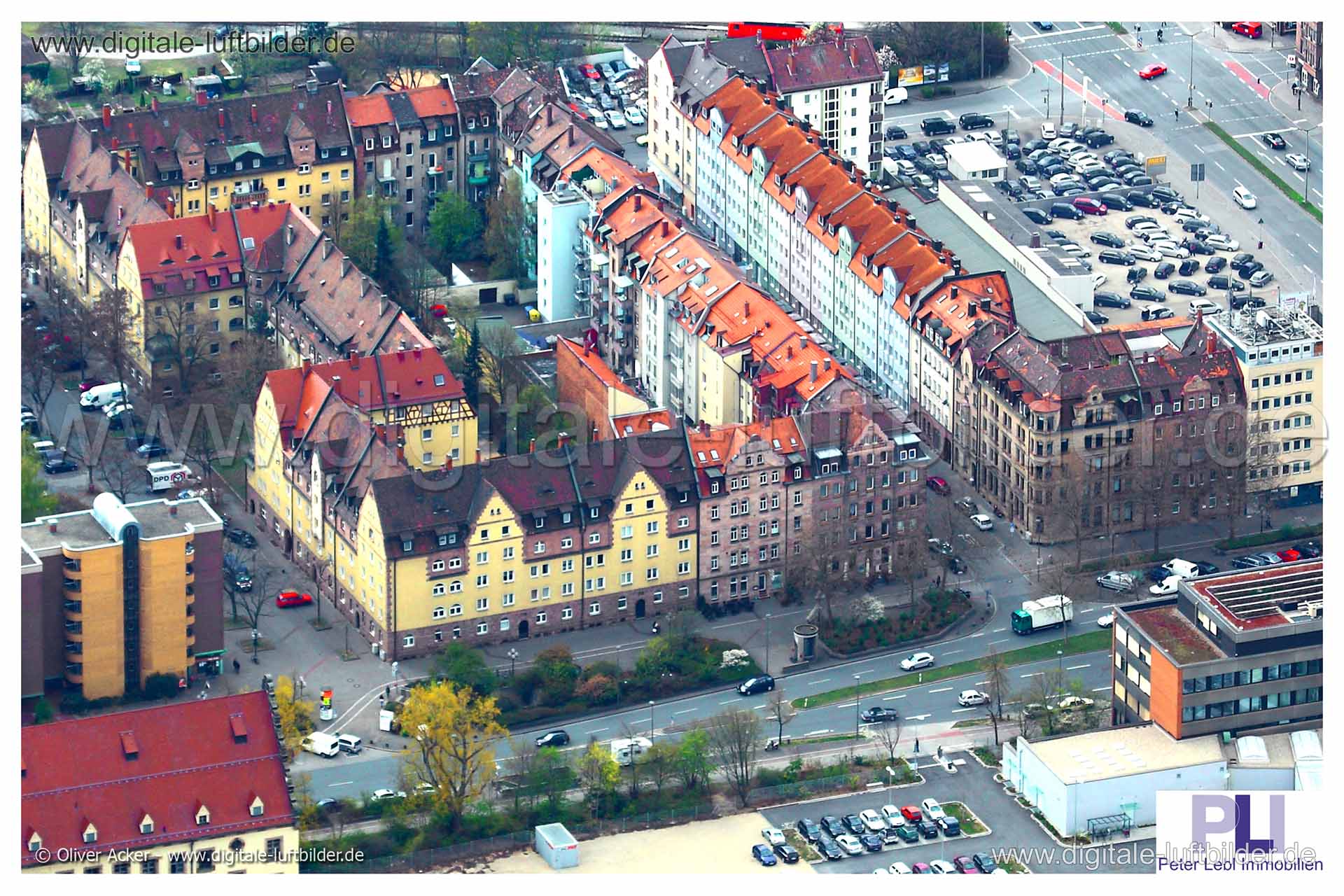 Titel: Murrstraße, Bildnummer: cc51070, Ort / Stadt: Nürnberg, (Land)Kreis: kreisfreie Stadt Nürnberg, Regierungsbezirk: Mittelfranken, Bundesland: Bayern, Aufnahmedatum: 17.04.2012, Schlagwörter: Luftbild, Luftbilder, Luftbildfotografie, Luftaufnahme, Luftbildaufnahme, Luftfoto, Vogelperspektive, Vogelansicht, Deutschland, Schräg- und Senkrecht-Luftaufnahmen, Orthofotografie, Murrstraße, Fürther Straße, Beckstraße, Monat: April, Jahreszeit: Frühling, Tageszeit: Mittag / Nachmittag, Jahr: 2012,