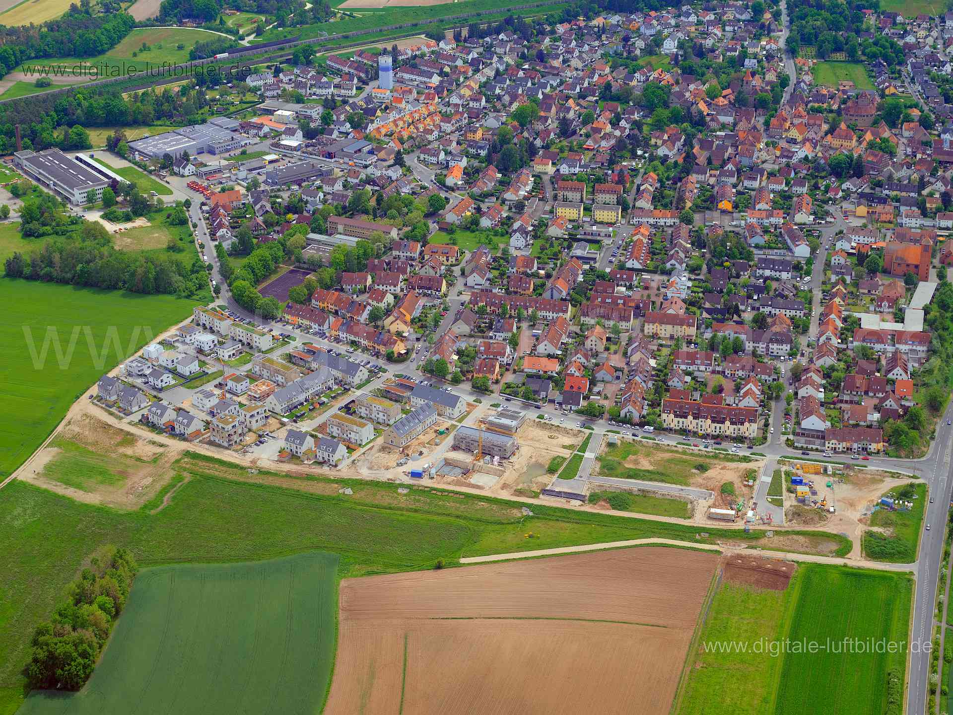 Luftbild - RieterBogen Kornburg, Ort: Nürnberg, Tags: RieterBogen, Kornburg, wbg, Neubau, Wohngebiet, , Am Bruckweg, Gottl...