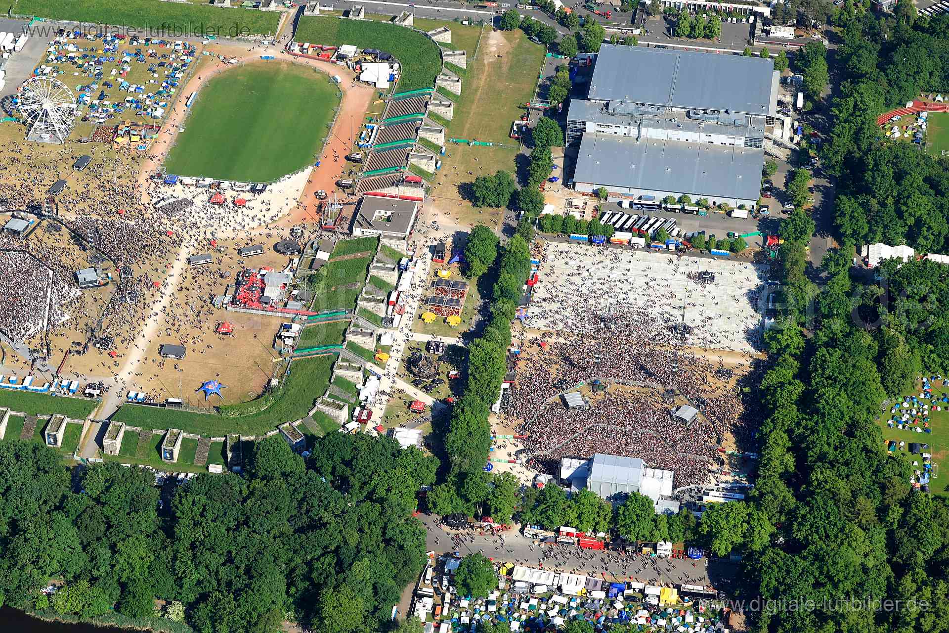 Luftbild - Rock im Park, Ort: Nürnberg, Tags: Rock im Park, Festival; Musikfestival; Musikveranstaltung; Zeppelinfeld; Ste...