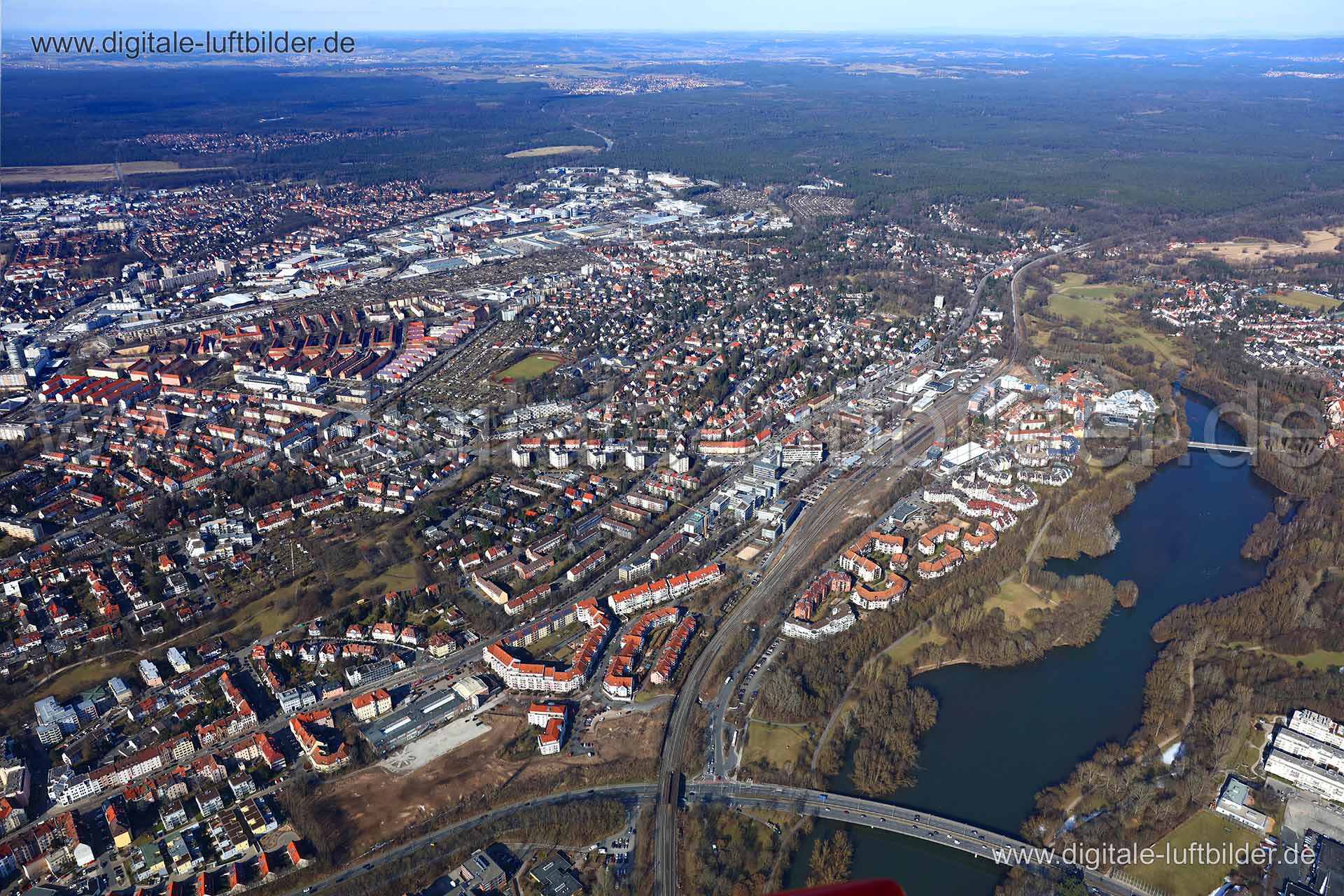 Titel: Wöhrder See, Bildnummer: c253490, Ort / Stadt: Nürnberg, (Land)Kreis: kreisfreie Stadt Nürnberg, Regierungsbezirk: Mittelfranken, Bundesland: Bayern, Aufnahmedatum: 21.03.2018, Schlagwörter: Luftbild, Luftbilder, Luftbildfotografie, Luftaufnahme, Luftbildaufnahme, Luftfoto, Vogelperspektive, Vogelansicht, Deutschland, Schräg- und Senkrecht-Luftaufnahmen, Orthofotografie, Wöhrder See, Dr.-Carlo-Schmid-Straße, St. Jobst, Sankt Jobst, Oedenberger Straße, Erlenstegen, Dr.-Gustav-Heinemann-Str